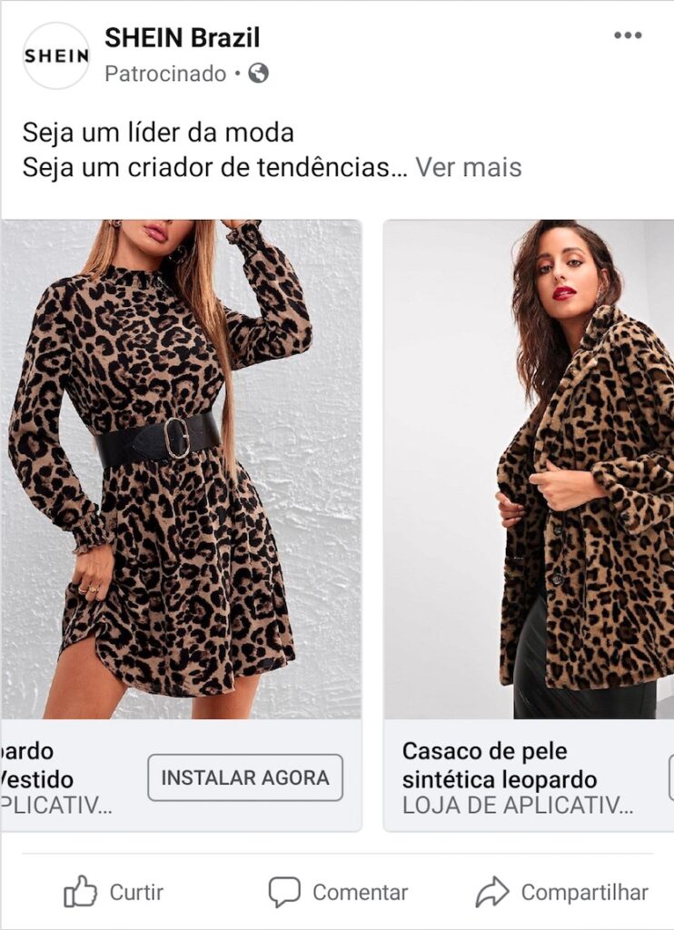 Exemplo de Anúncio em Carrossel - Facebook Ads