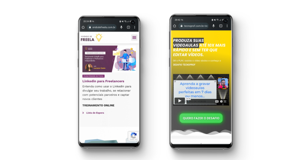 Exemplo de minicursos e desafios